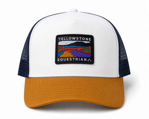 5 Panel Trucker Cap - Ivory/Curcuma/Navy