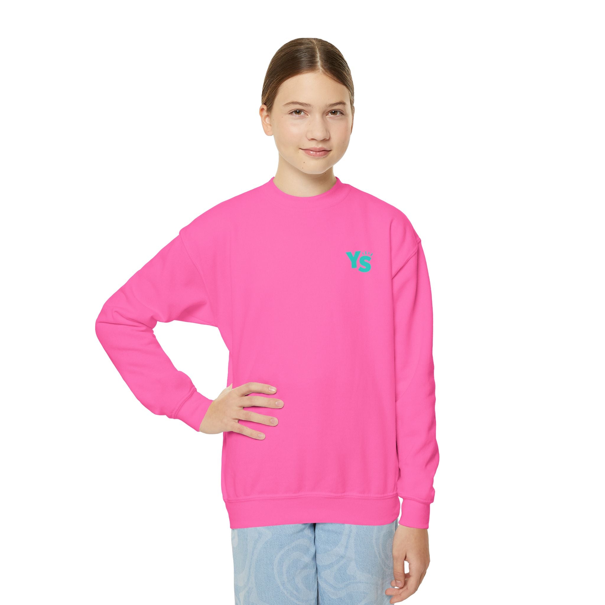 Youth Crewneck Sweatshirt — Yellowstone Equestrian Logo Crewneck (Pastel Retro Mountain Design)
