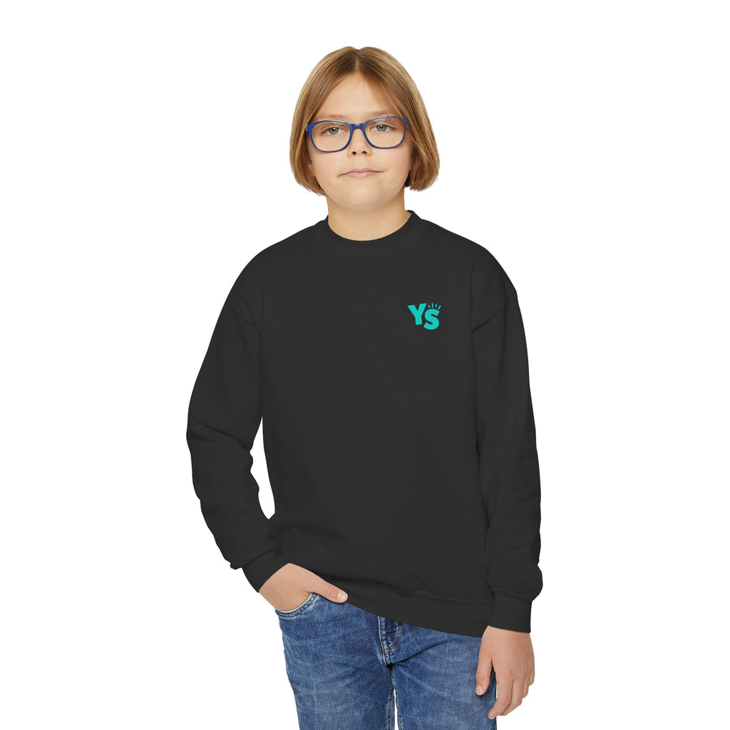 Youth Crewneck Sweatshirt — Yellowstone Equestrian Logo Crewneck (Pastel Retro Mountain Design)