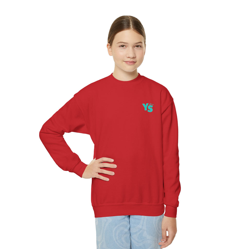 Youth Crewneck Sweatshirt — Yellowstone Equestrian Logo Crewneck (Pastel Retro Mountain Design)