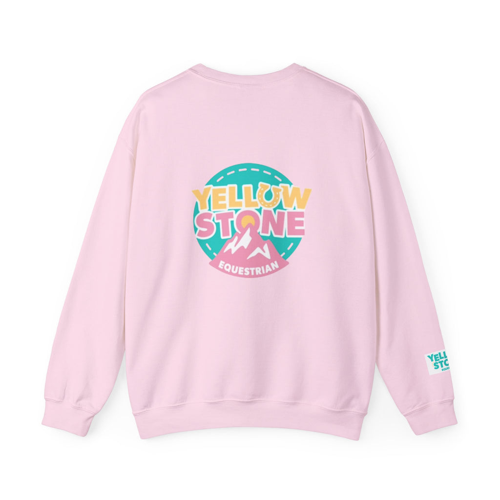 Yellowstone Equestrian Crewneck Sweatshirt – Pastel Logo Mountain Pullover