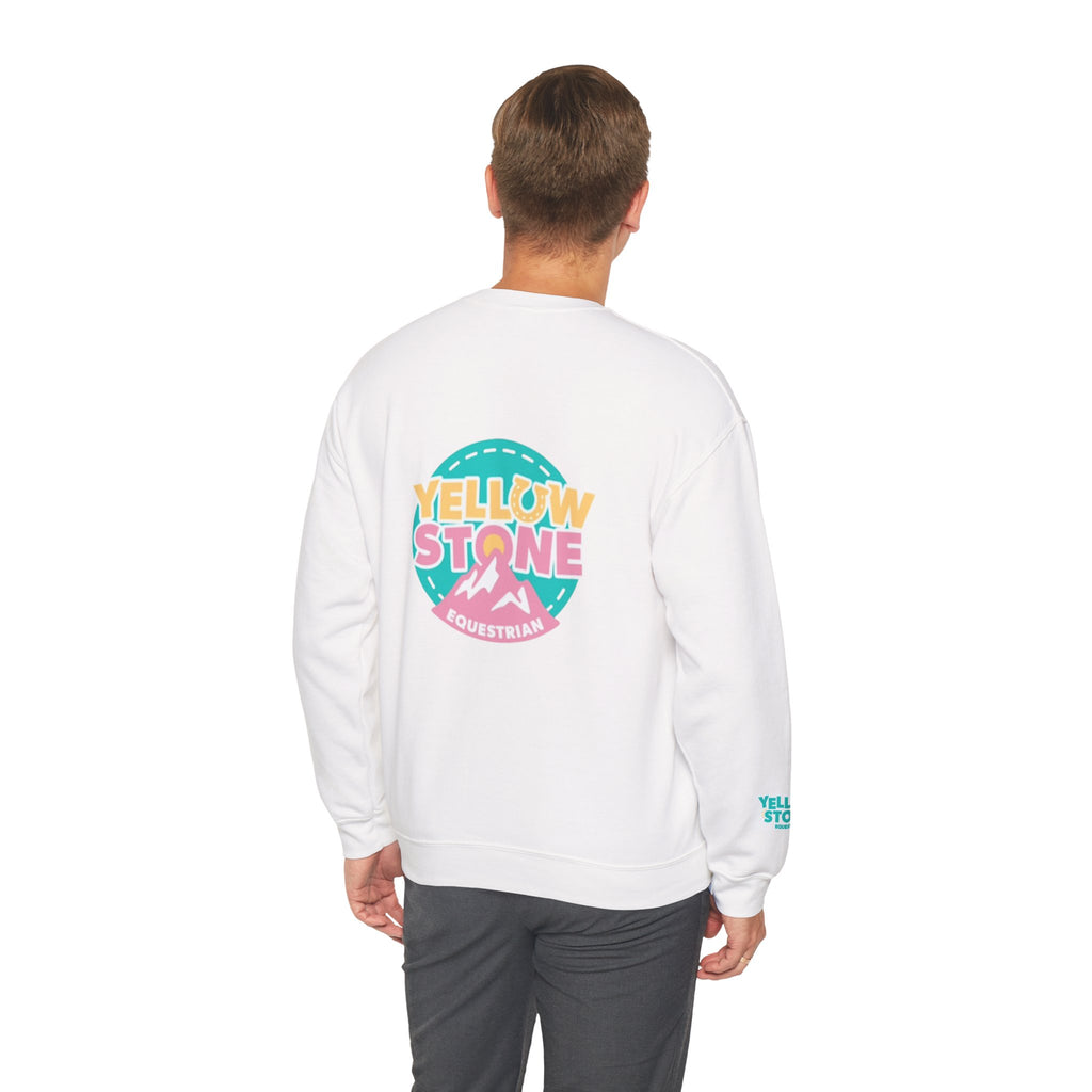 Yellowstone Equestrian Crewneck Sweatshirt – Pastel Logo Mountain Pullover