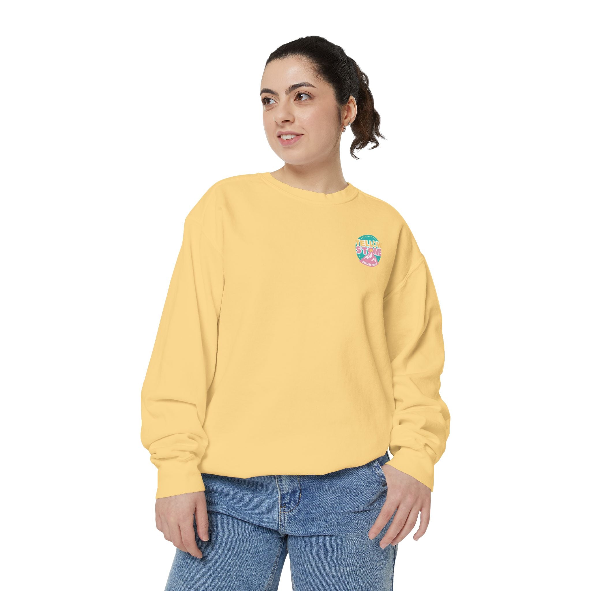 Retro Surf Badge Sweatshirt — 'Good Vibes' Pastel Crewneck