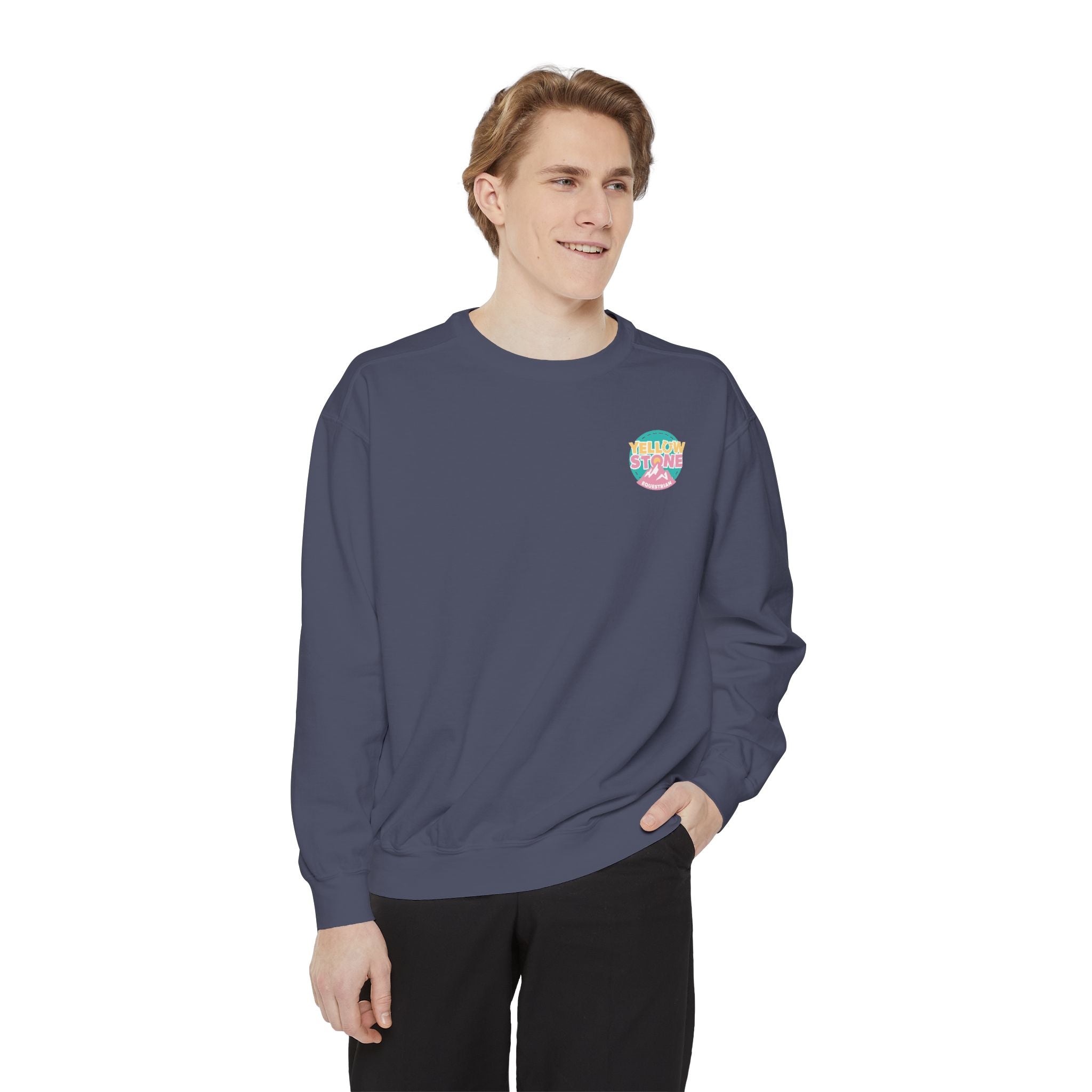 Retro Surf Badge Sweatshirt — 'Good Vibes' Pastel Crewneck