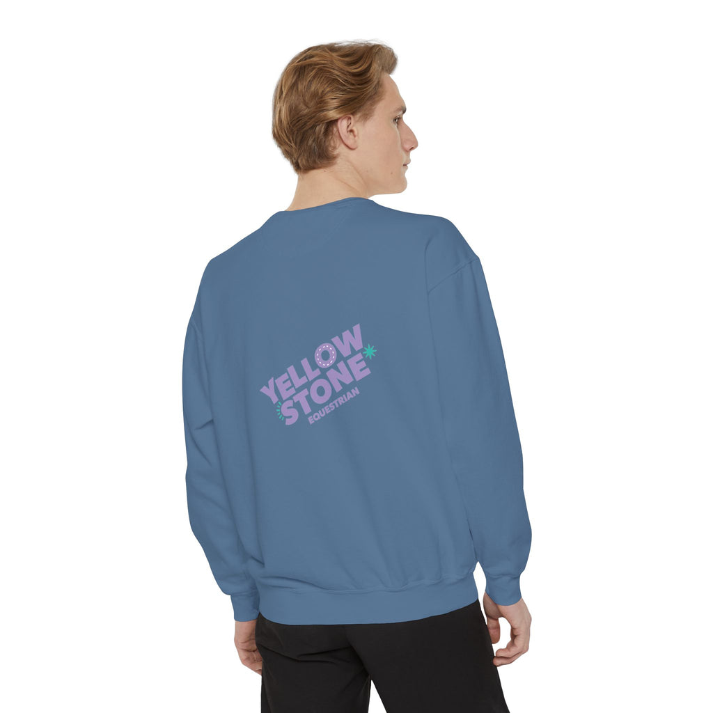 Retro Surf Badge Sweatshirt — 'Good Vibes' Pastel Crewneck