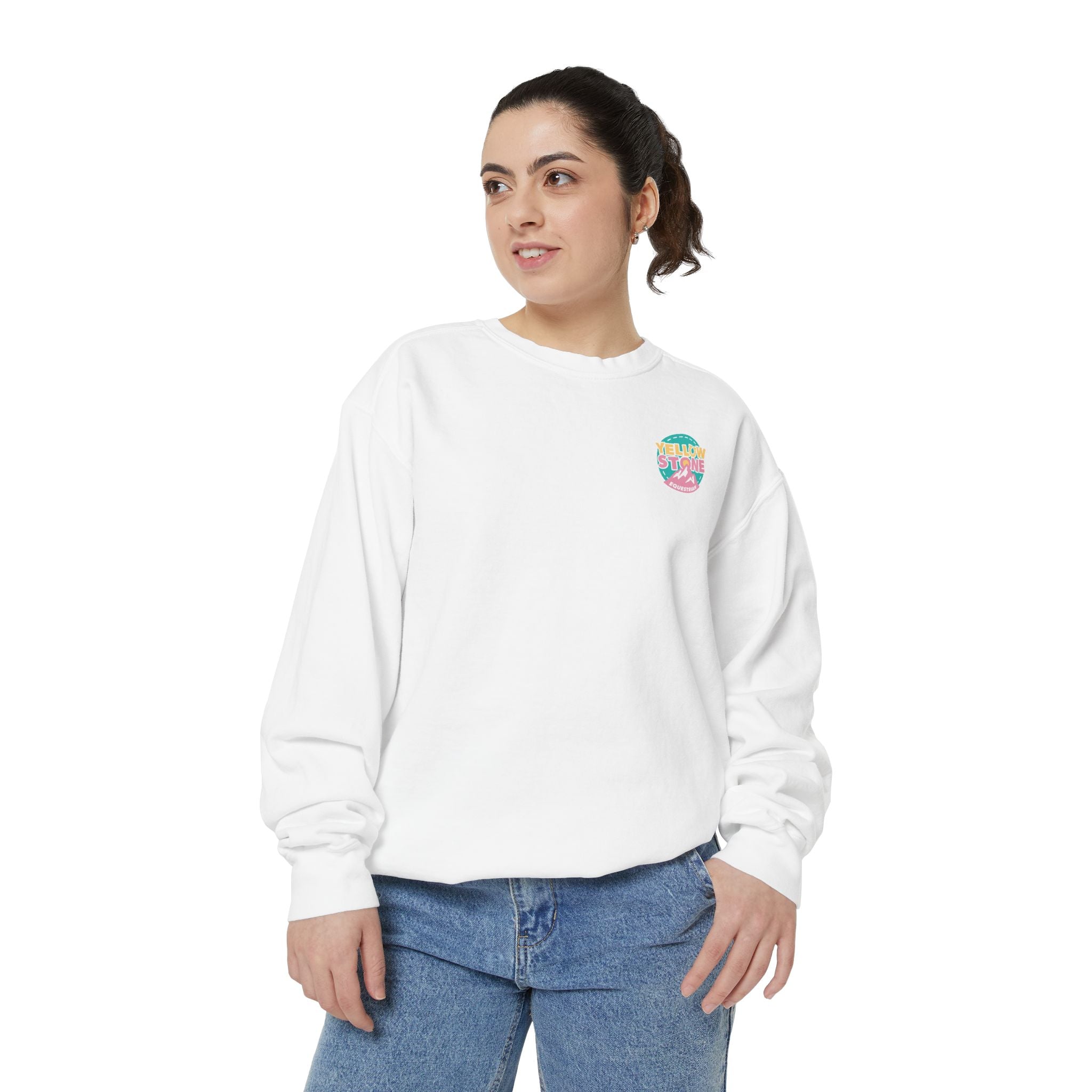 Retro Surf Badge Sweatshirt — 'Good Vibes' Pastel Crewneck