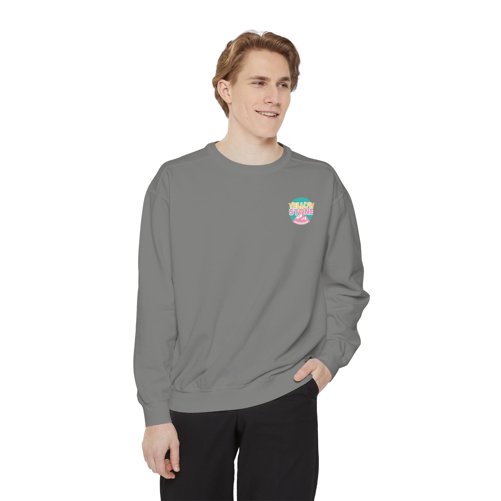 Retro Surf Badge Sweatshirt — 'Good Vibes' Pastel Crewneck