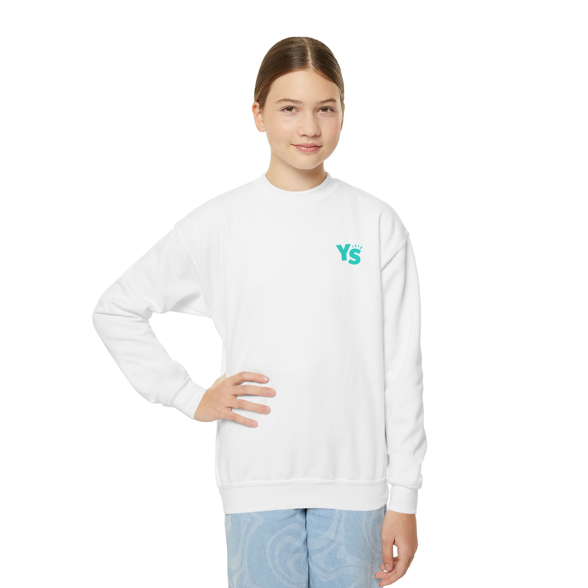 Youth Crewneck Sweatshirt — Yellowstone Equestrian Logo Crewneck (Pastel Retro Mountain Design)