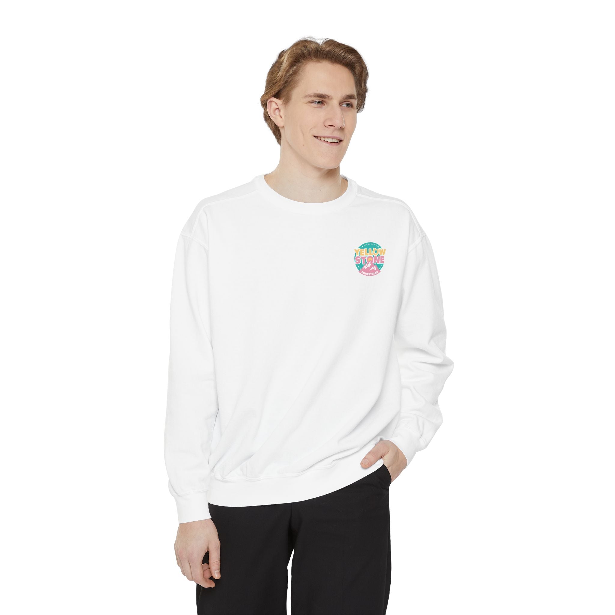 Retro Surf Badge Sweatshirt — 'Good Vibes' Pastel Crewneck