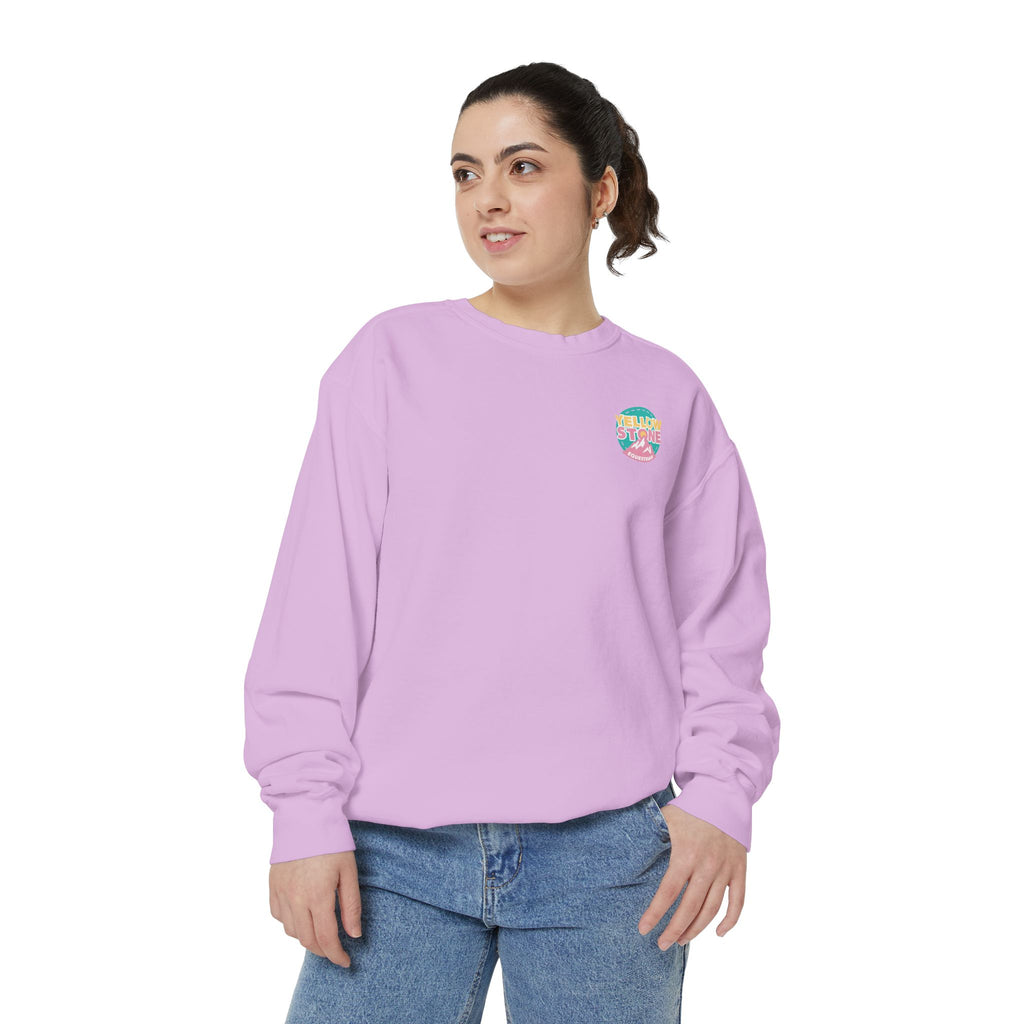 Retro Surf Badge Sweatshirt — 'Good Vibes' Pastel Crewneck
