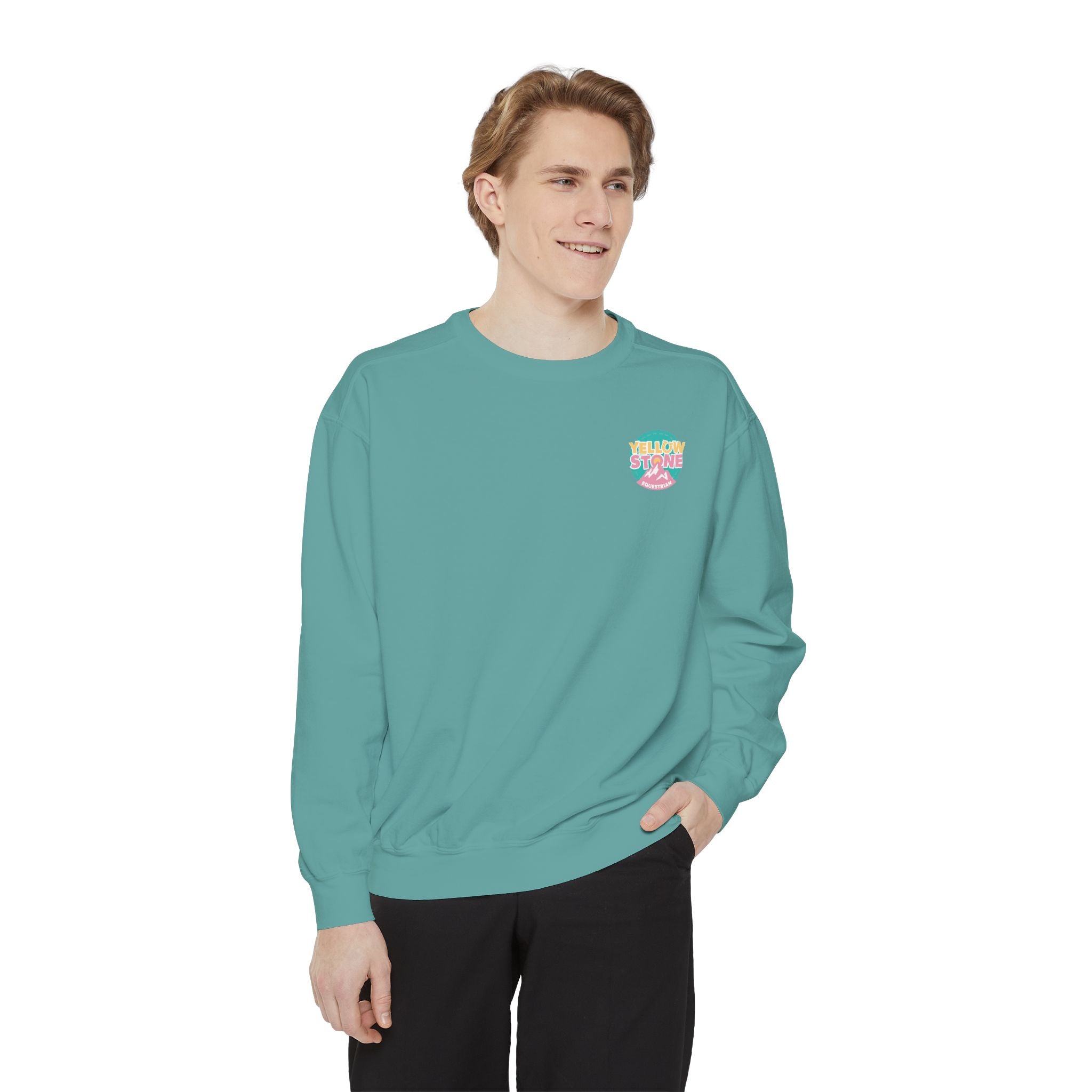 Retro Surf Badge Sweatshirt — 'Good Vibes' Pastel Crewneck