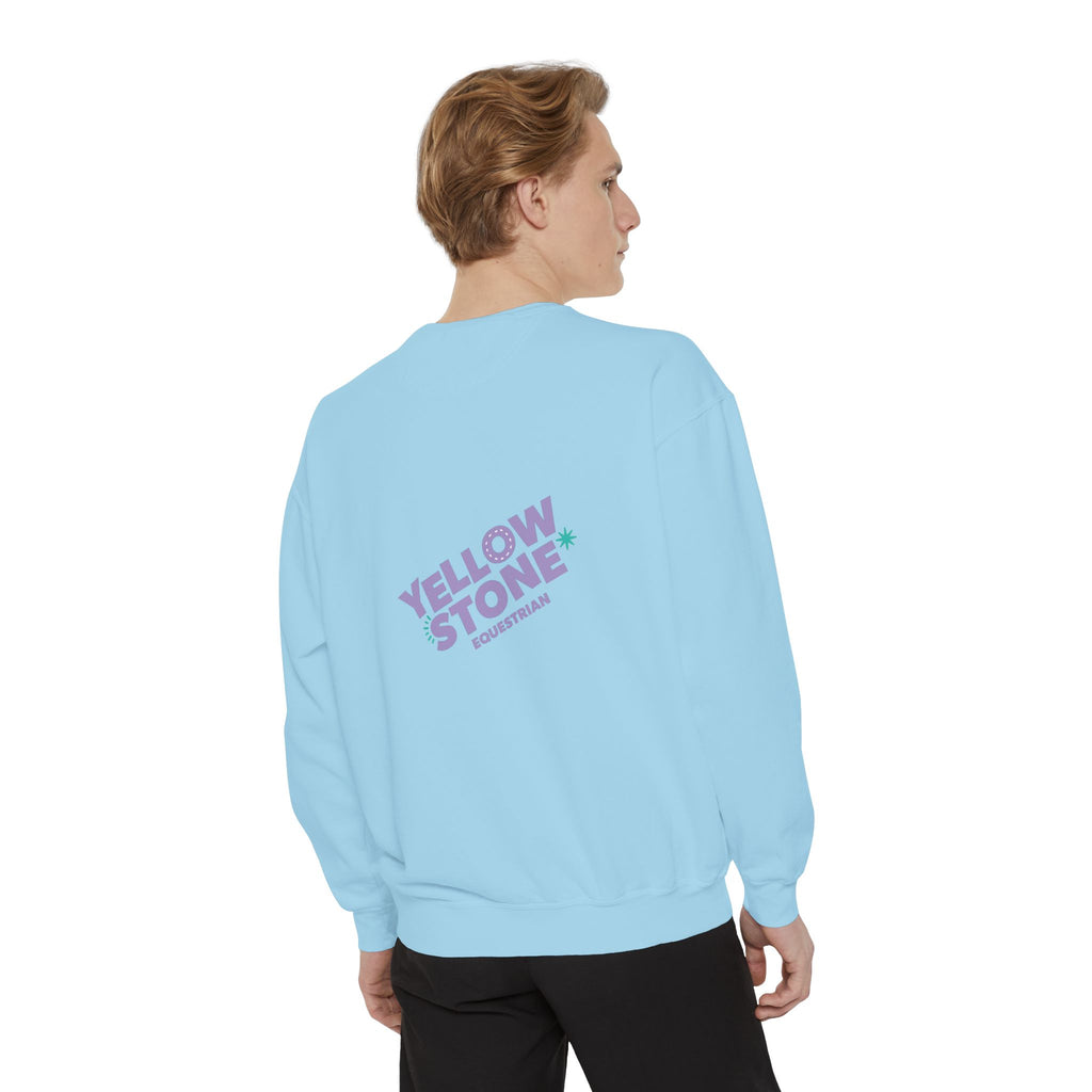 Retro Surf Badge Sweatshirt — 'Good Vibes' Pastel Crewneck