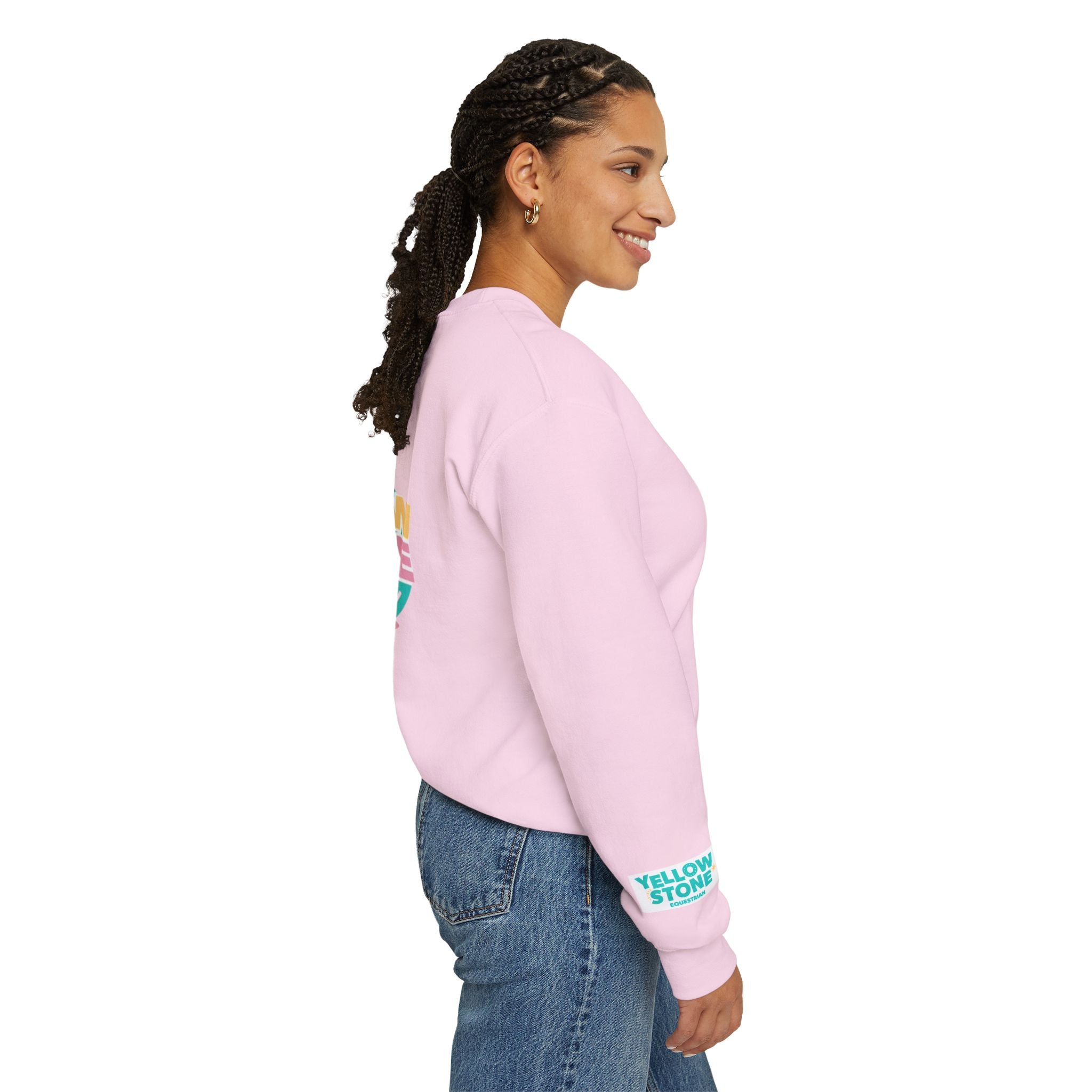 Yellowstone Equestrian Crewneck Sweatshirt – Pastel Logo Mountain Pullover