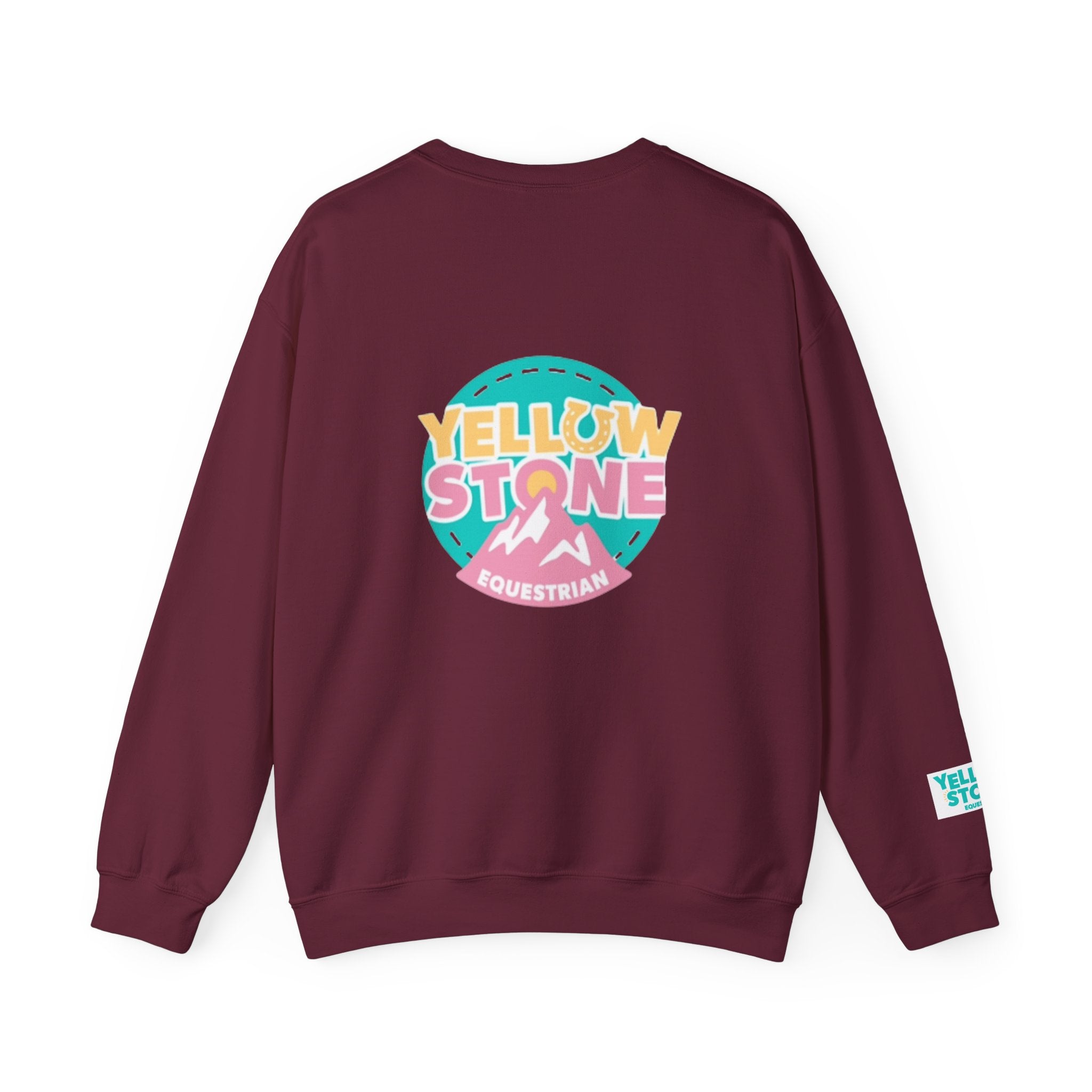 Yellowstone Equestrian Crewneck Sweatshirt – Pastel Logo Mountain Pullover