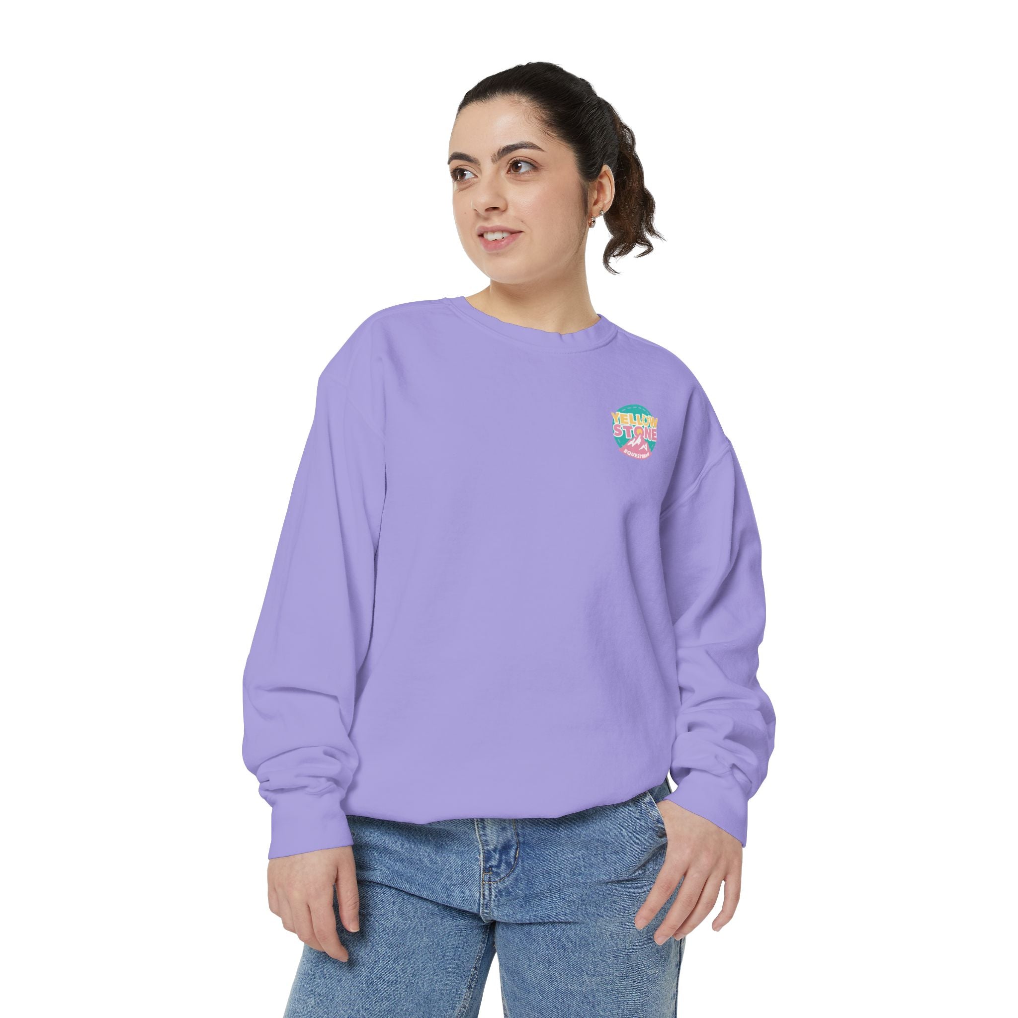 Retro Surf Badge Sweatshirt — 'Good Vibes' Pastel Crewneck