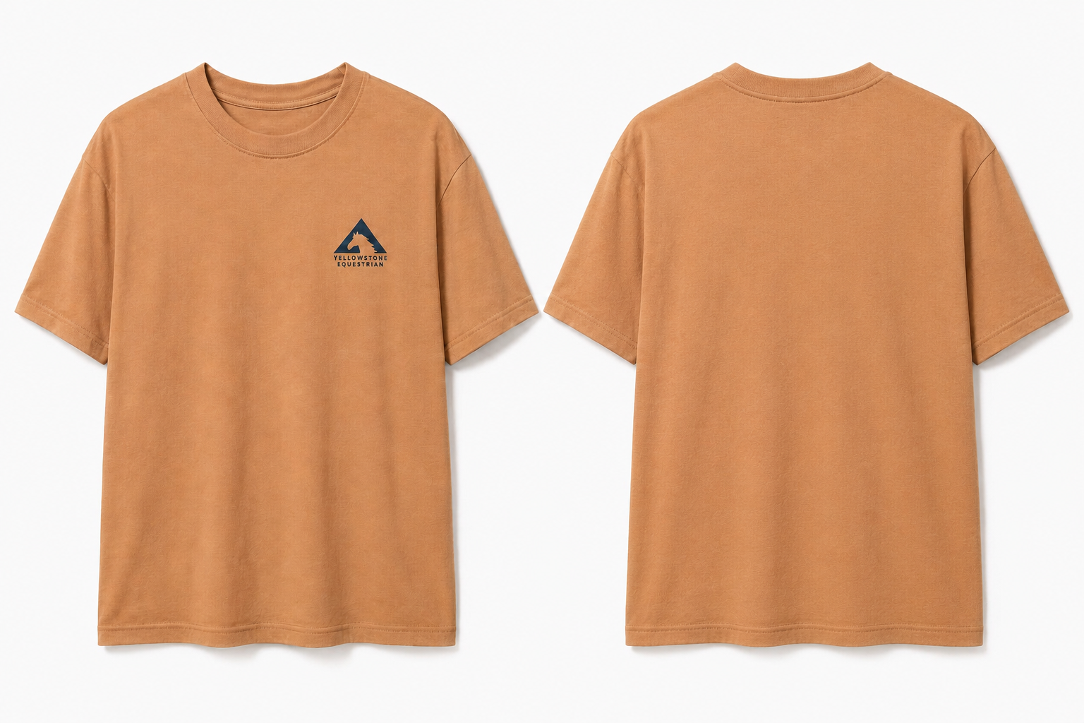 Unisex logo heavy Tee Latte / Small Logo