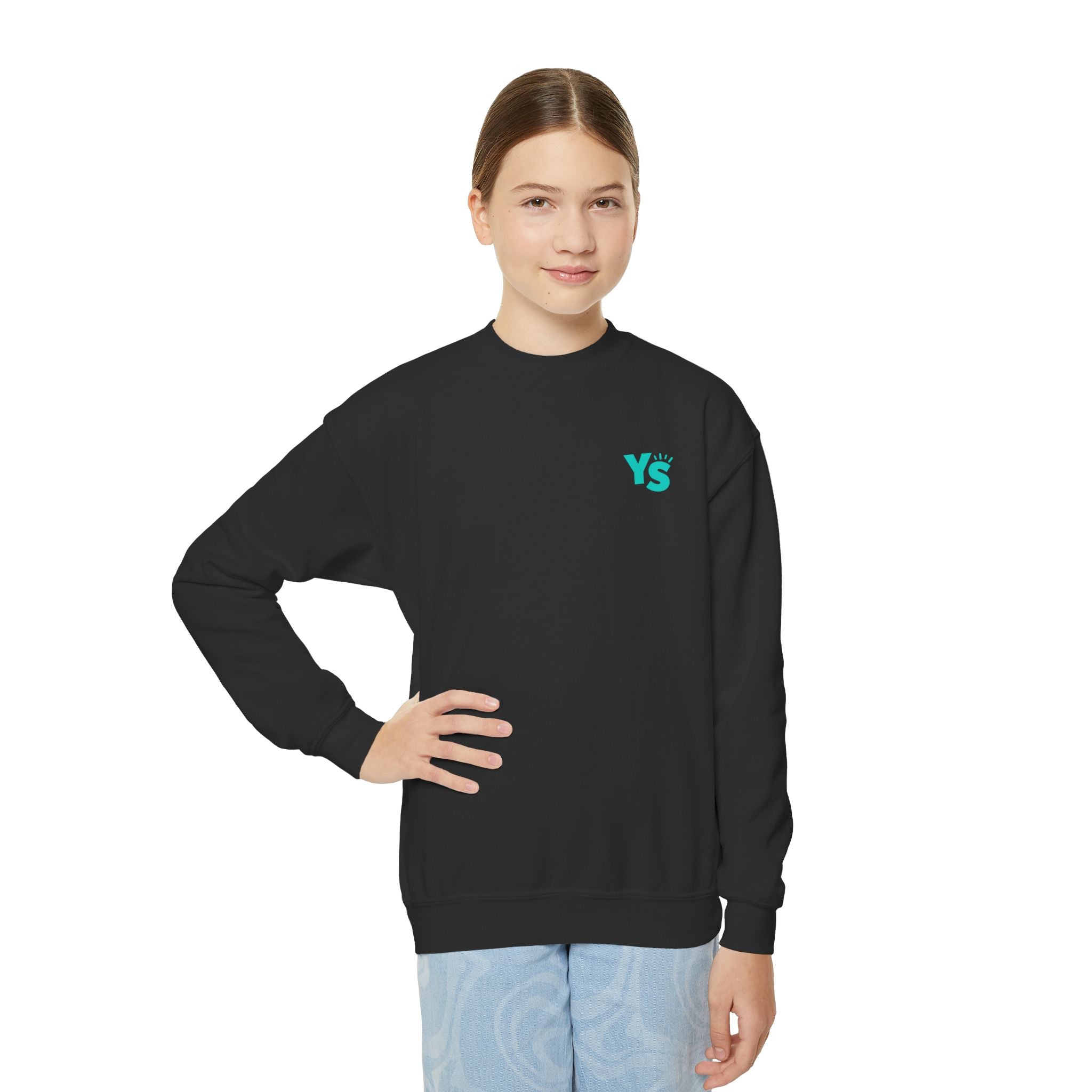 Youth Crewneck Sweatshirt — Yellowstone Equestrian Logo Crewneck (Pastel Retro Mountain Design)