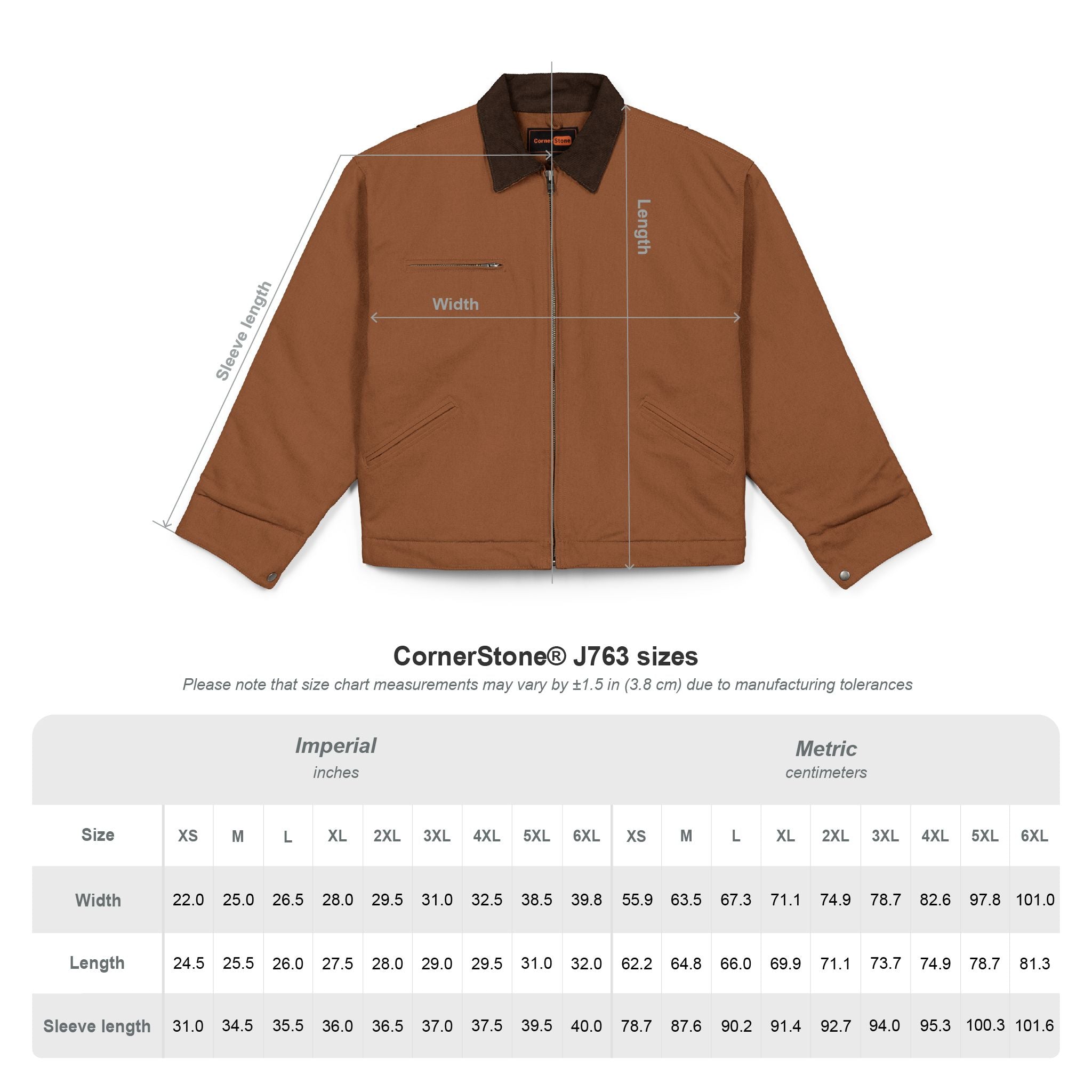Embroidered Brown Duck Cloth Work Jacket — Durable Carpenter/Utility Jacket with 'Ys' Logo