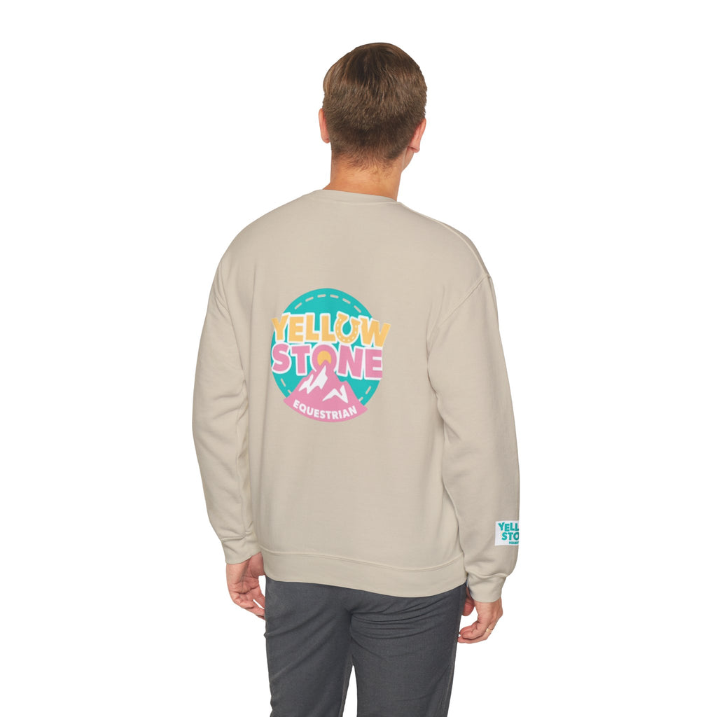 Yellowstone Equestrian Crewneck Sweatshirt – Pastel Logo Mountain Pullover