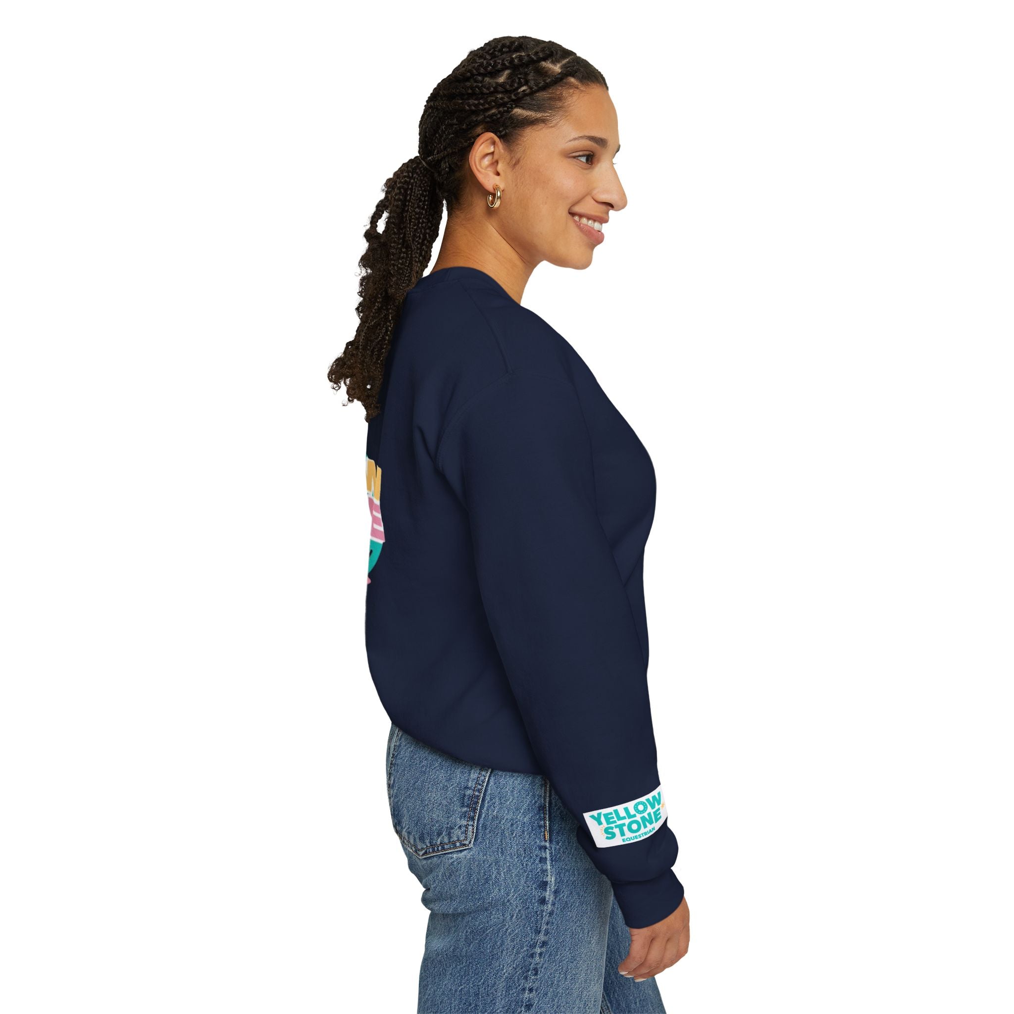 Yellowstone Equestrian Crewneck Sweatshirt – Pastel Logo Mountain Pullover