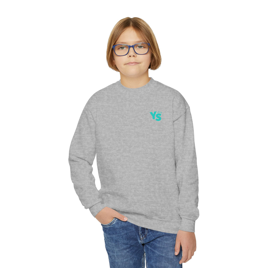 Youth Crewneck Sweatshirt — Yellowstone Equestrian Logo Crewneck (Pastel Retro Mountain Design)