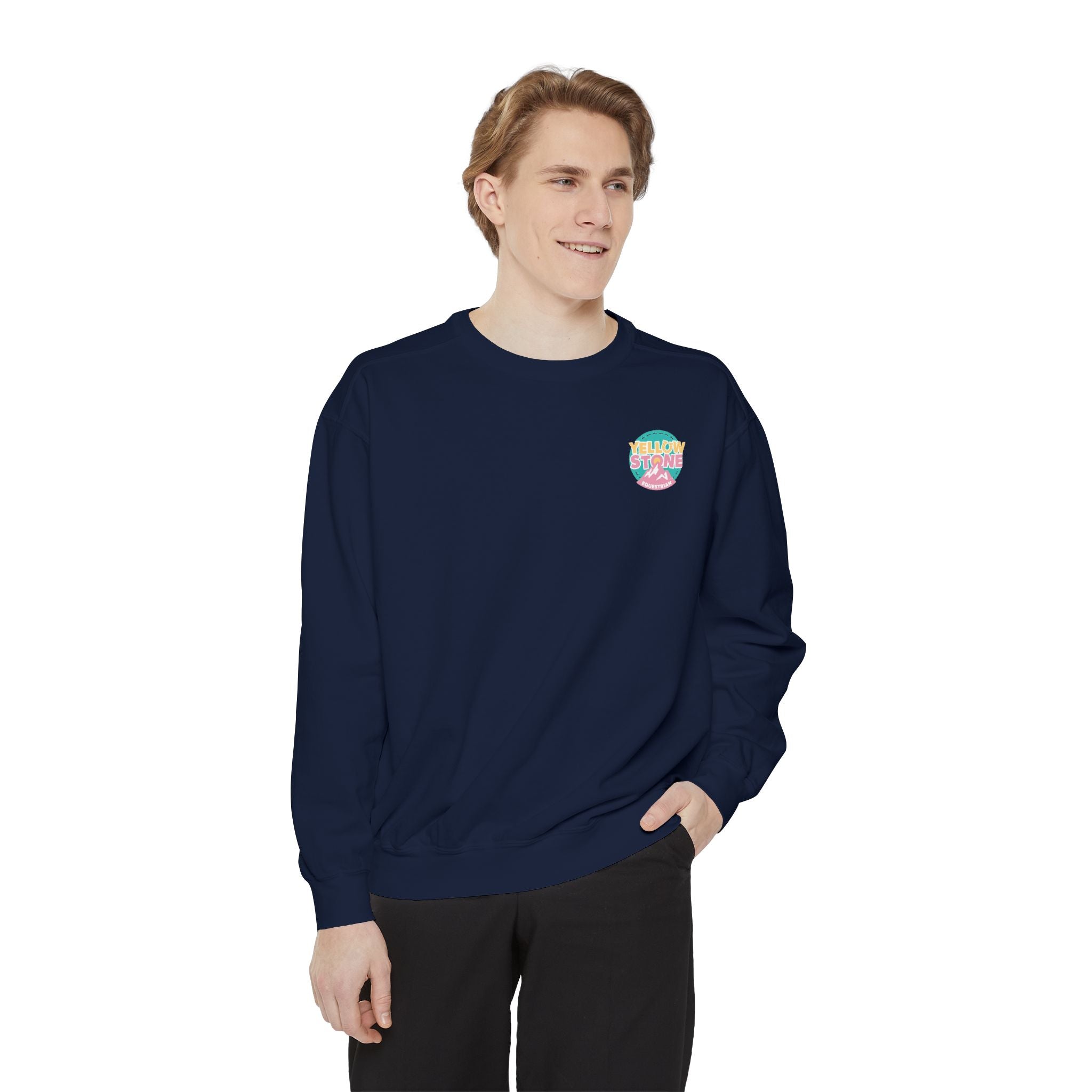 Retro Surf Badge Sweatshirt — 'Good Vibes' Pastel Crewneck