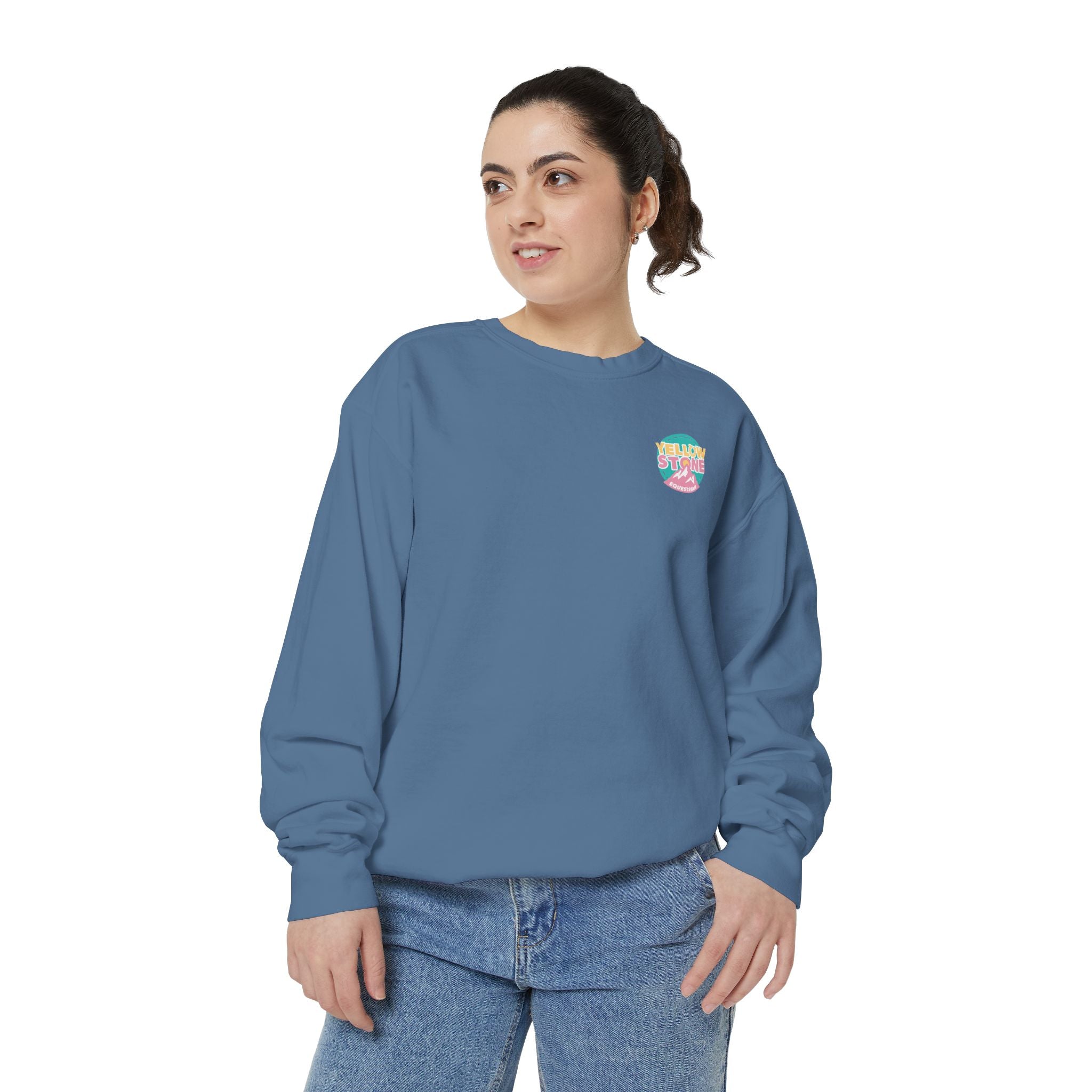 Retro Surf Badge Sweatshirt — 'Good Vibes' Pastel Crewneck