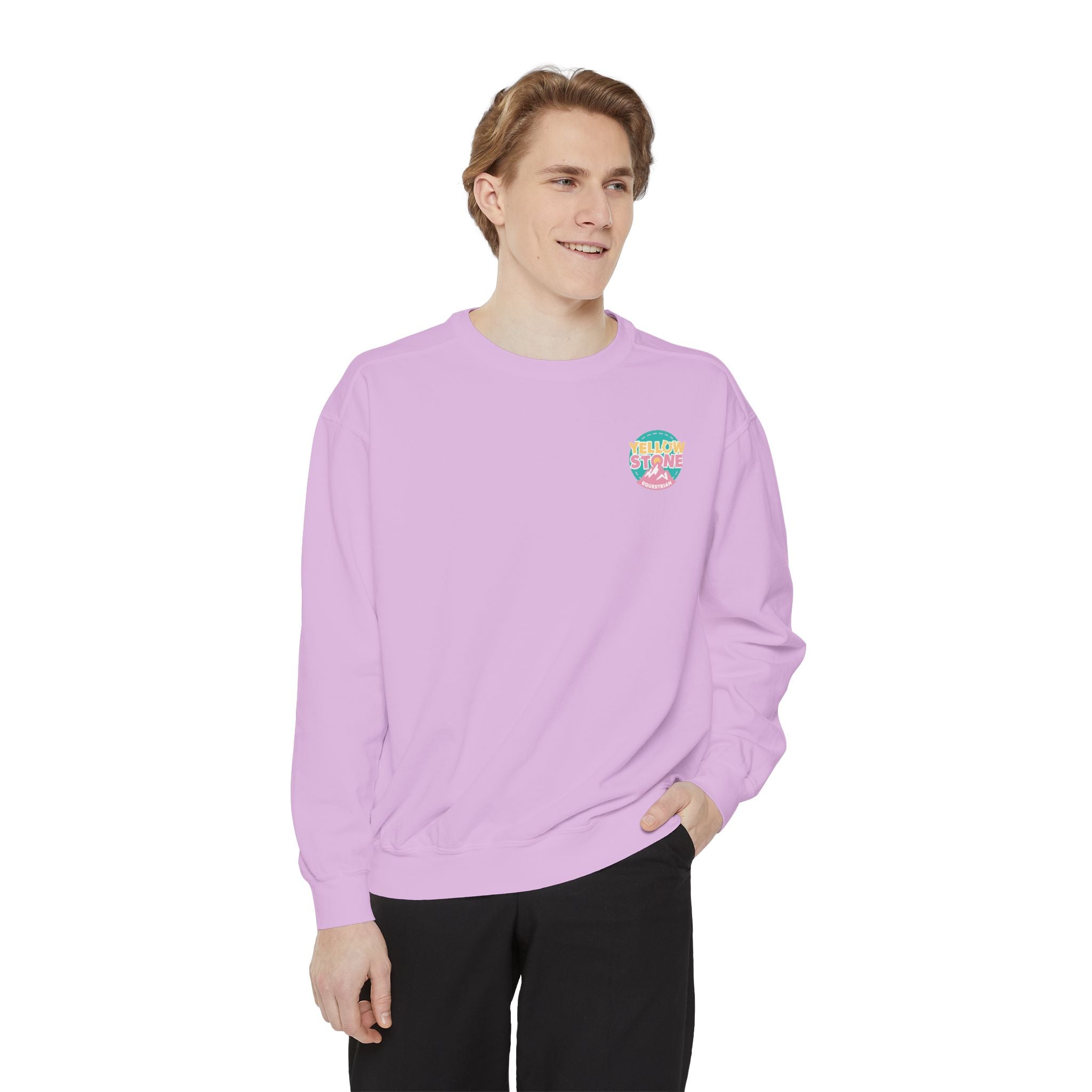 Retro Surf Badge Sweatshirt — 'Good Vibes' Pastel Crewneck