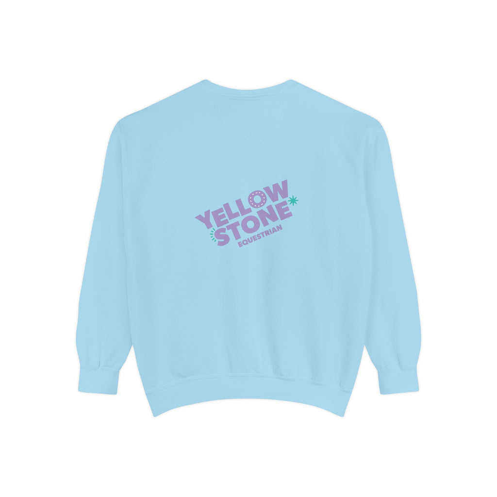 Retro Surf Badge Sweatshirt — 'Good Vibes' Pastel Crewneck