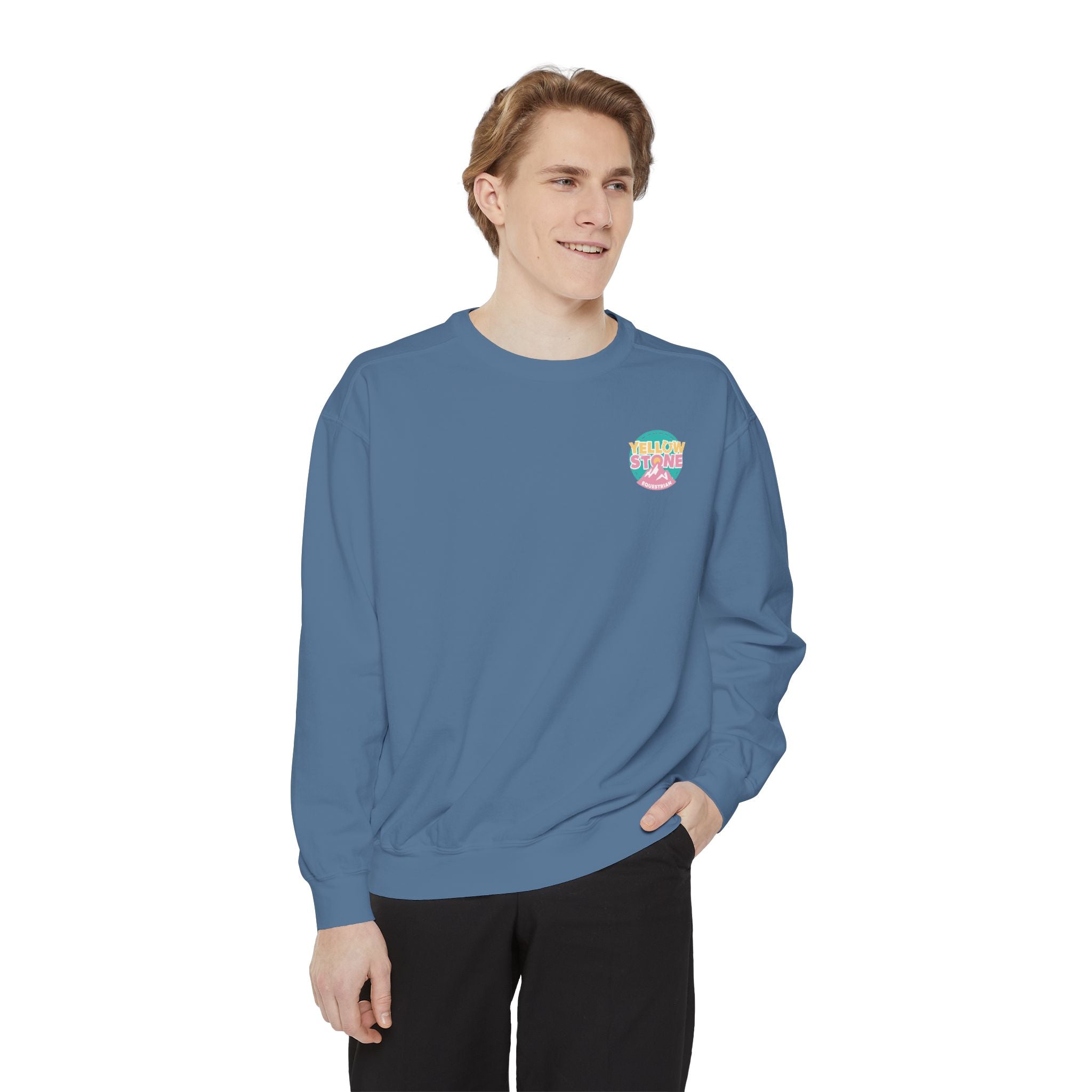 Retro Surf Badge Sweatshirt — 'Good Vibes' Pastel Crewneck