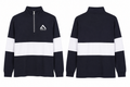 Unisex Quarter Zip Striped Rugby Jumper