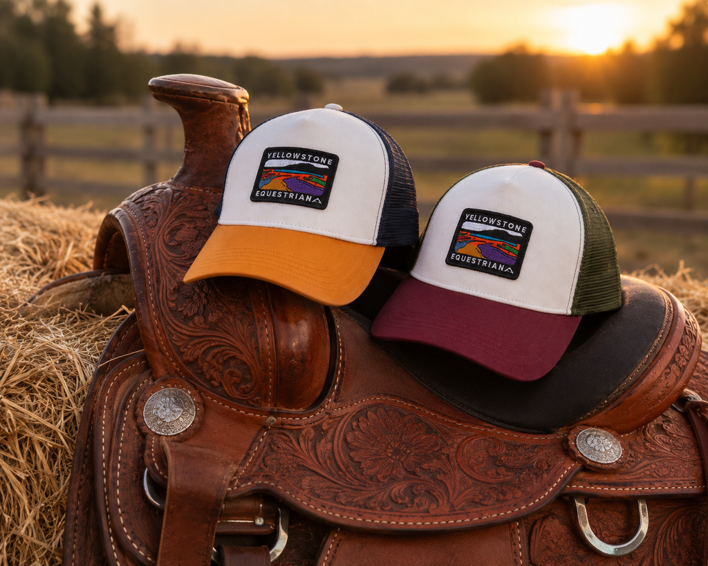 5 Panel Trucker Cap - Ivory/Cherry/Khaki