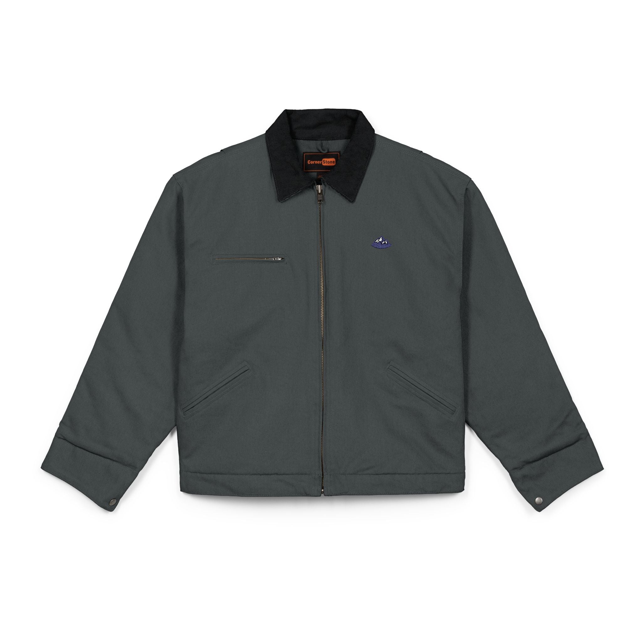 Embroidered Brown Duck Cloth Work Jacket — Durable Carpenter/Utility Jacket with 'Ys' Logo