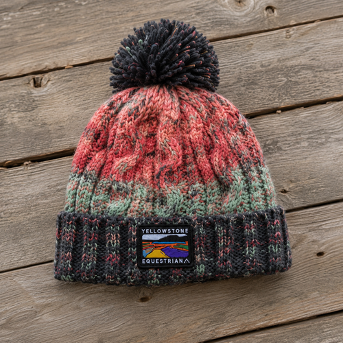 Corkscrew Pom Pom Beanie - Watermelon