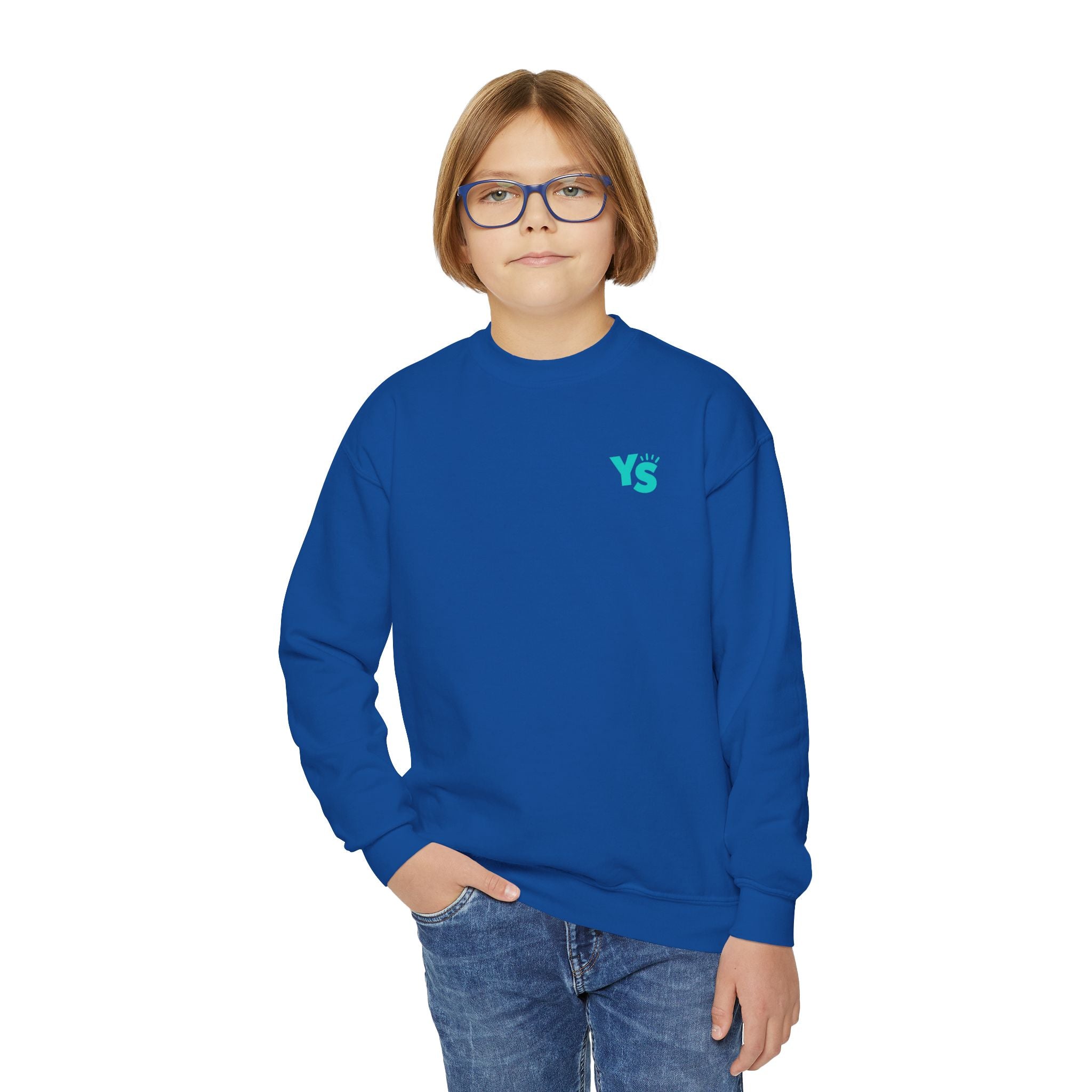 Youth Crewneck Sweatshirt — Yellowstone Equestrian Logo Crewneck (Pastel Retro Mountain Design)