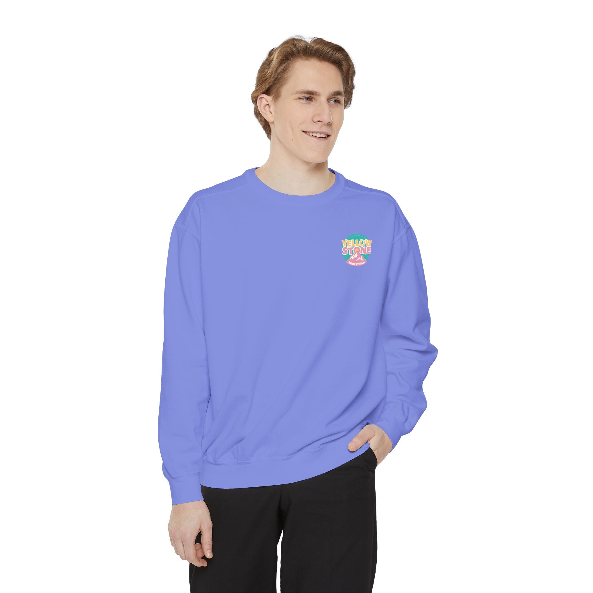 Retro Surf Badge Sweatshirt — 'Good Vibes' Pastel Crewneck