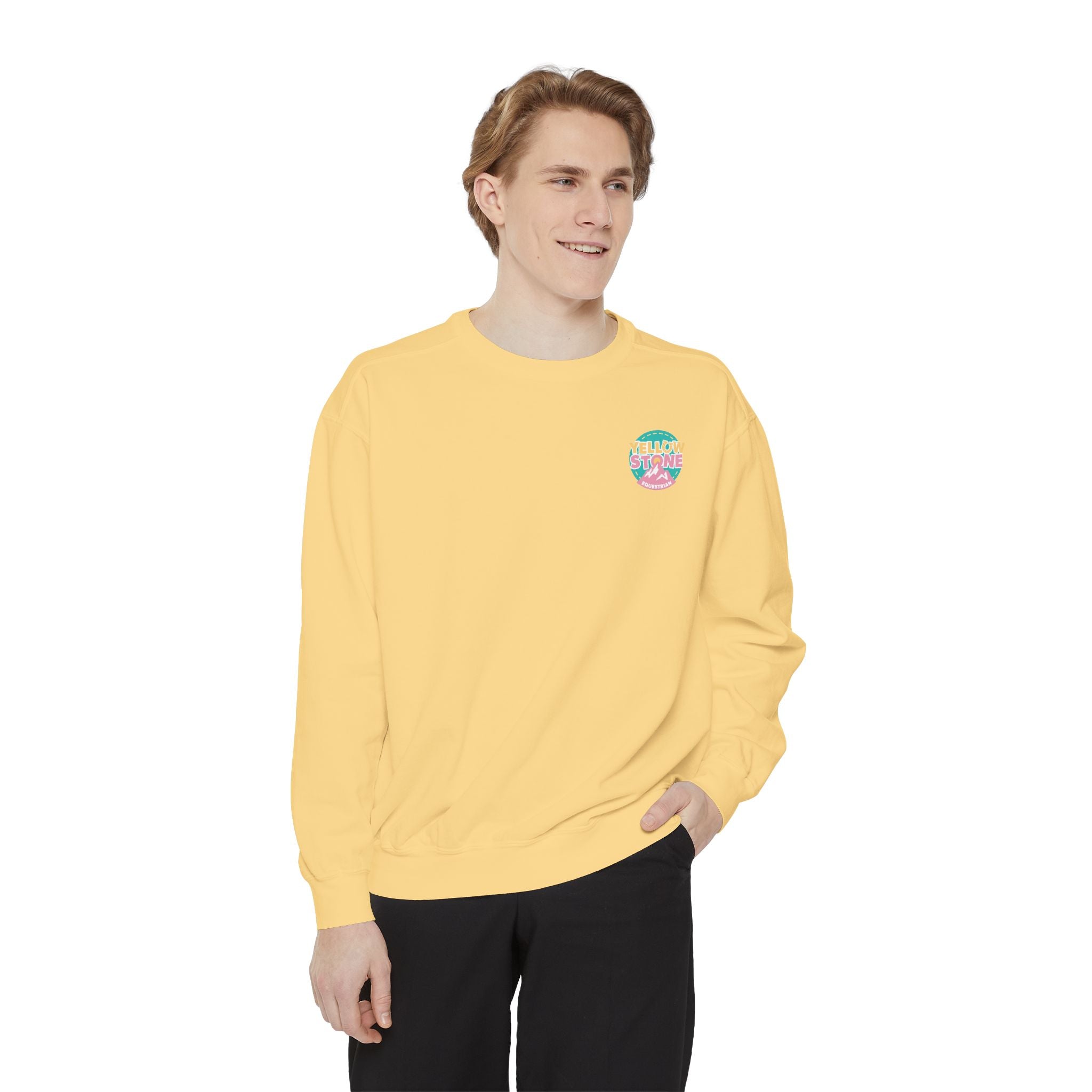 Retro Surf Badge Sweatshirt — 'Good Vibes' Pastel Crewneck