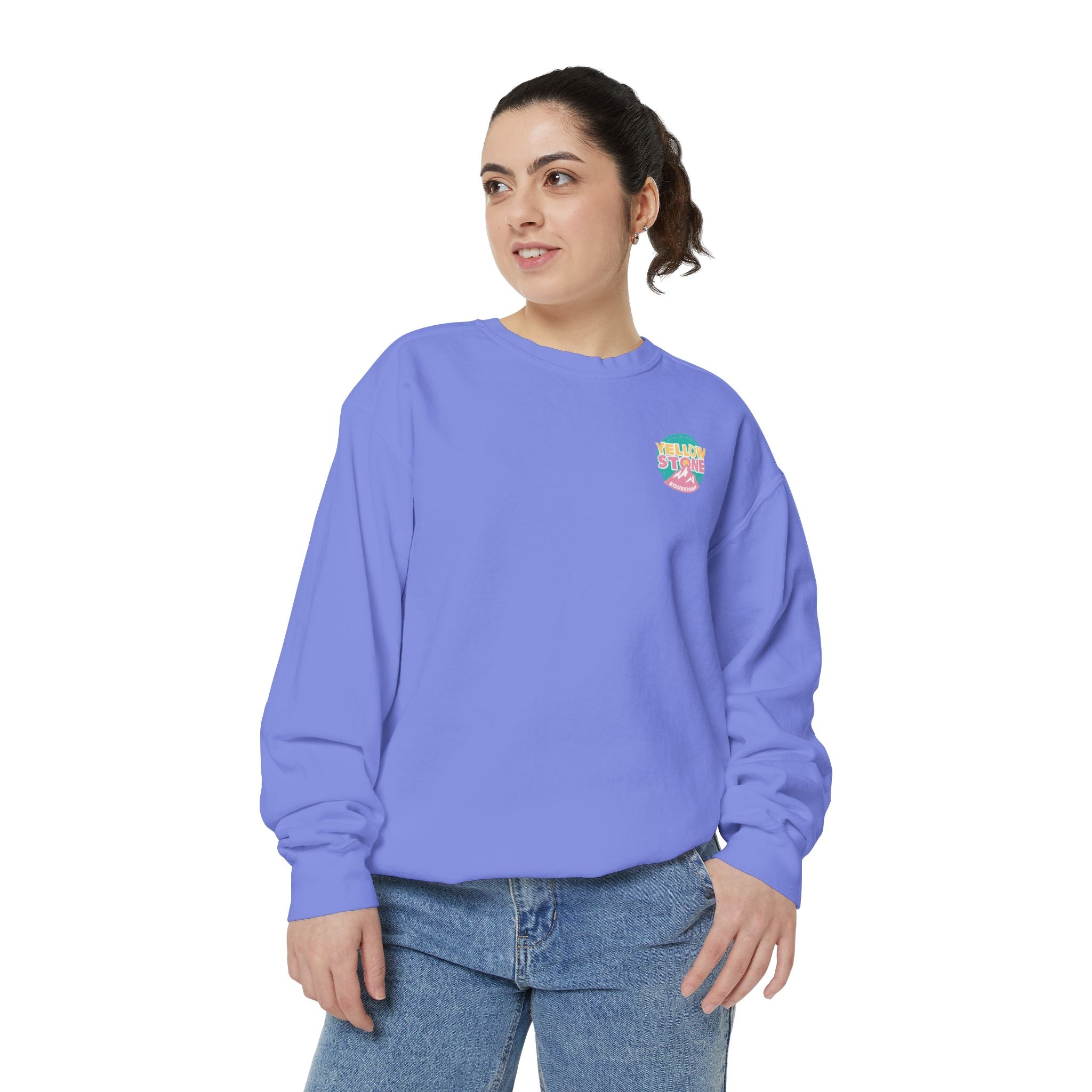 Retro Surf Badge Sweatshirt — 'Good Vibes' Pastel Crewneck