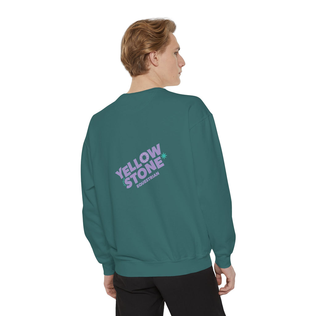 Retro Surf Badge Sweatshirt — 'Good Vibes' Pastel Crewneck
