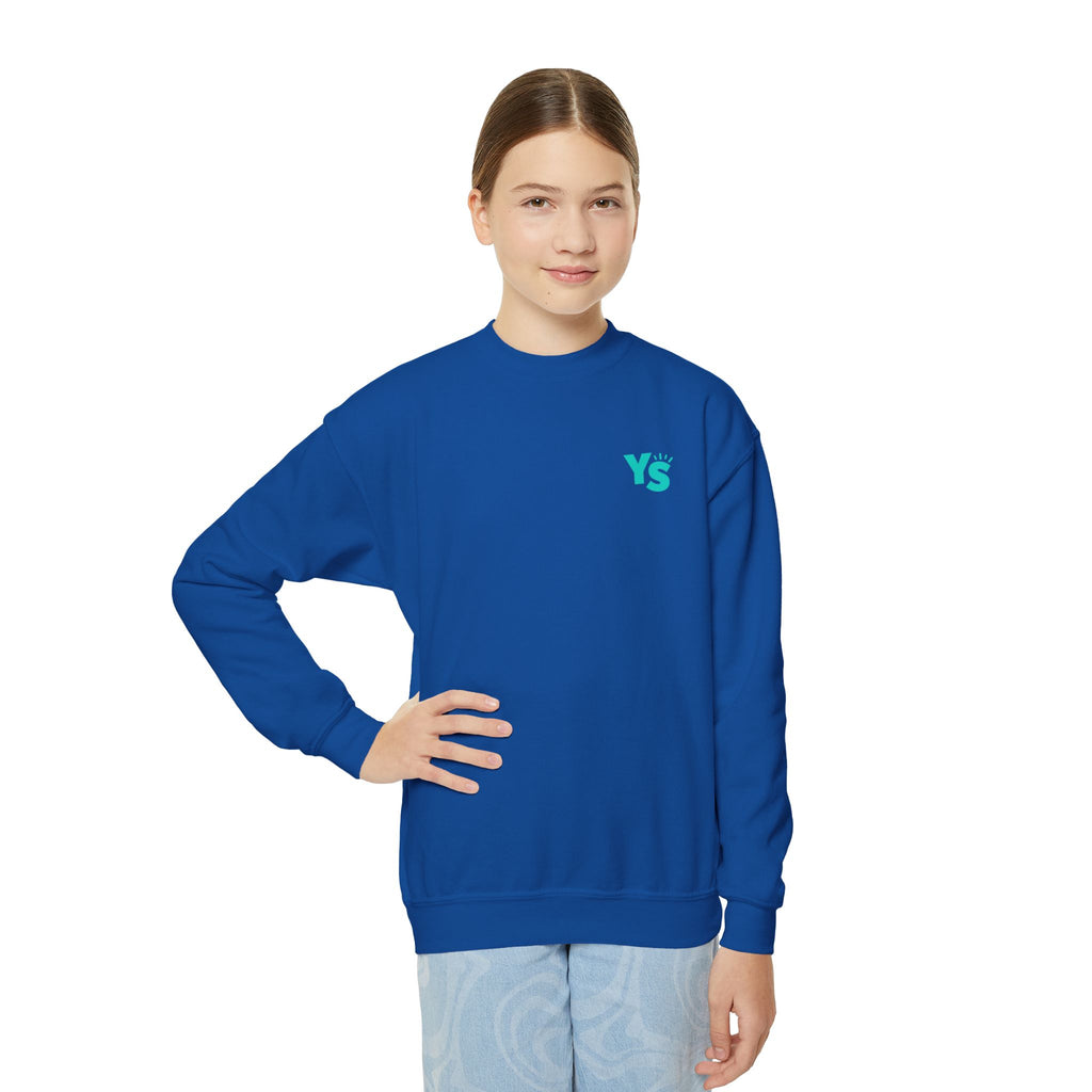 Youth Crewneck Sweatshirt — Yellowstone Equestrian Logo Crewneck (Pastel Retro Mountain Design)