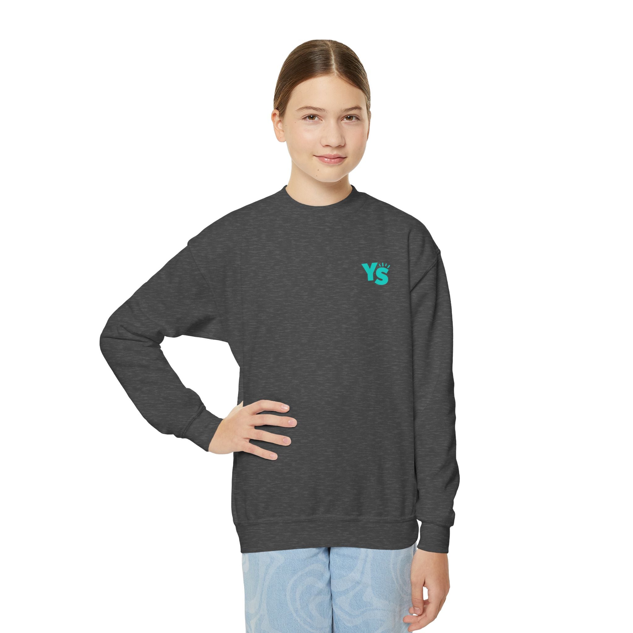 Youth Crewneck Sweatshirt — Yellowstone Equestrian Logo Crewneck (Pastel Retro Mountain Design)
