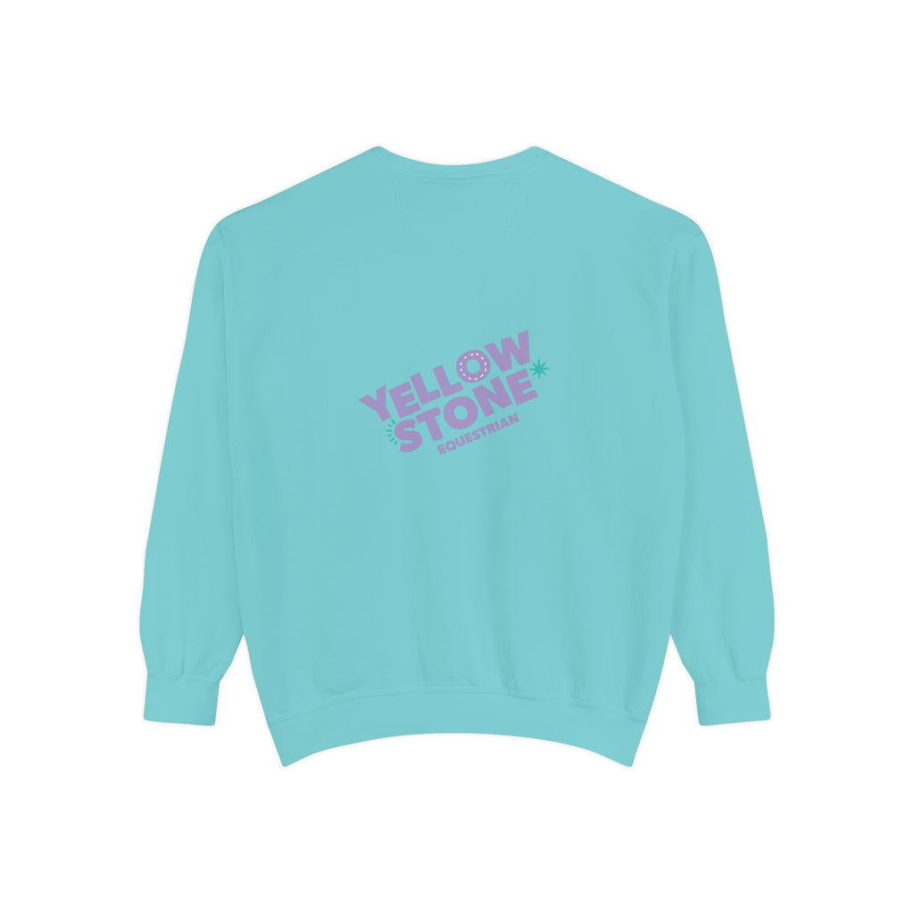 Retro Surf Badge Sweatshirt — 'Good Vibes' Pastel Crewneck