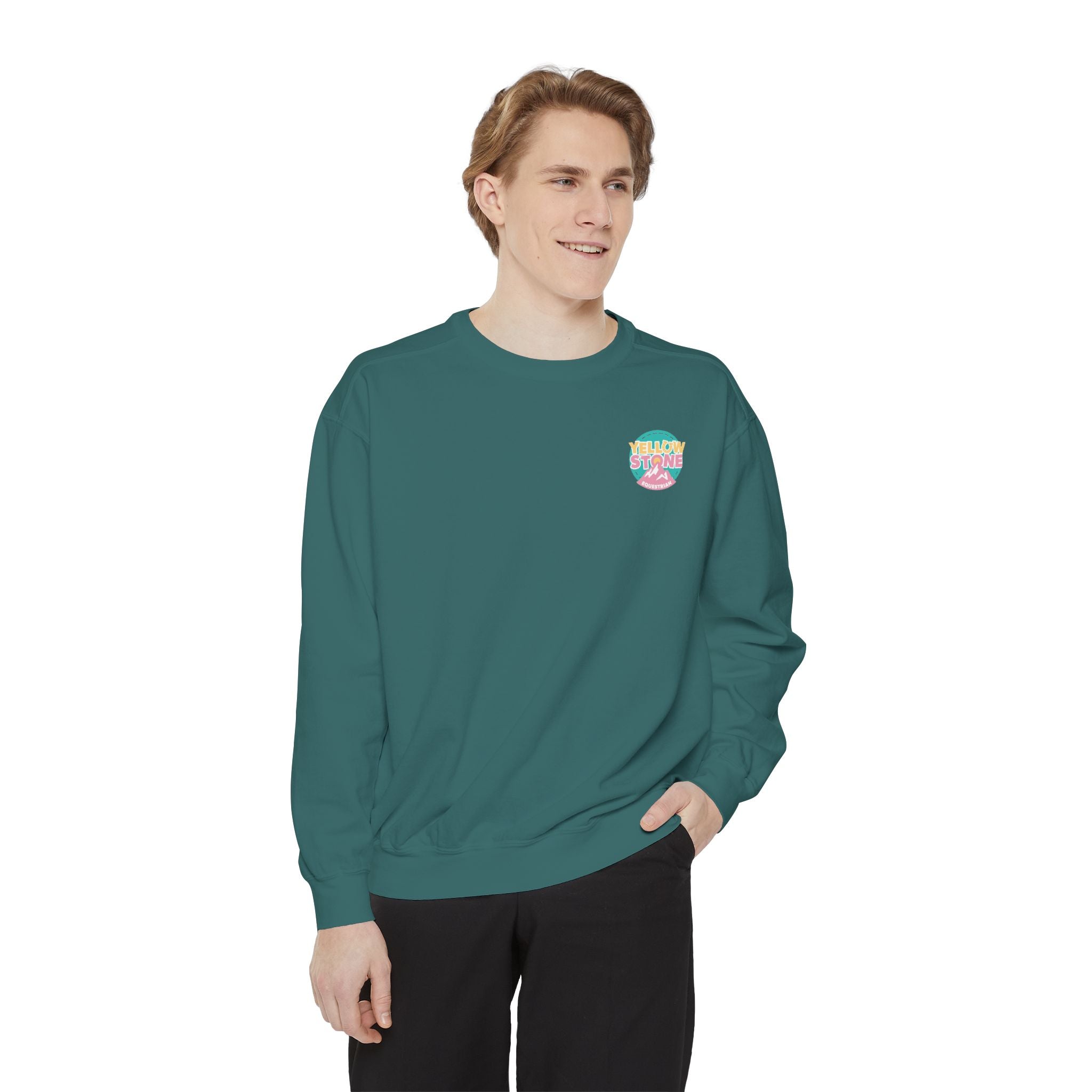 Retro Surf Badge Sweatshirt — 'Good Vibes' Pastel Crewneck