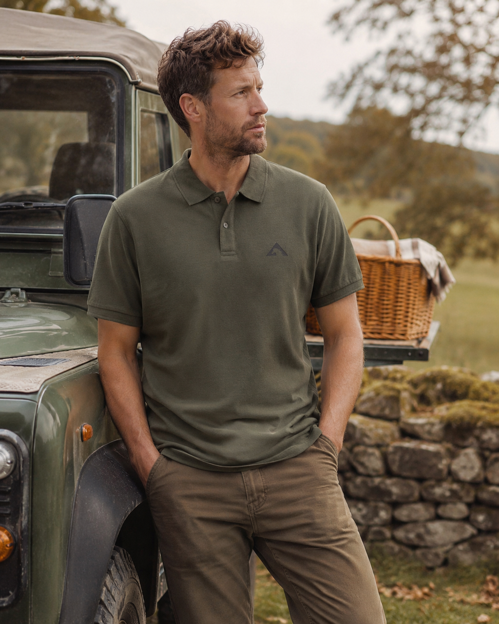 Mens Khaki Polo Shirt