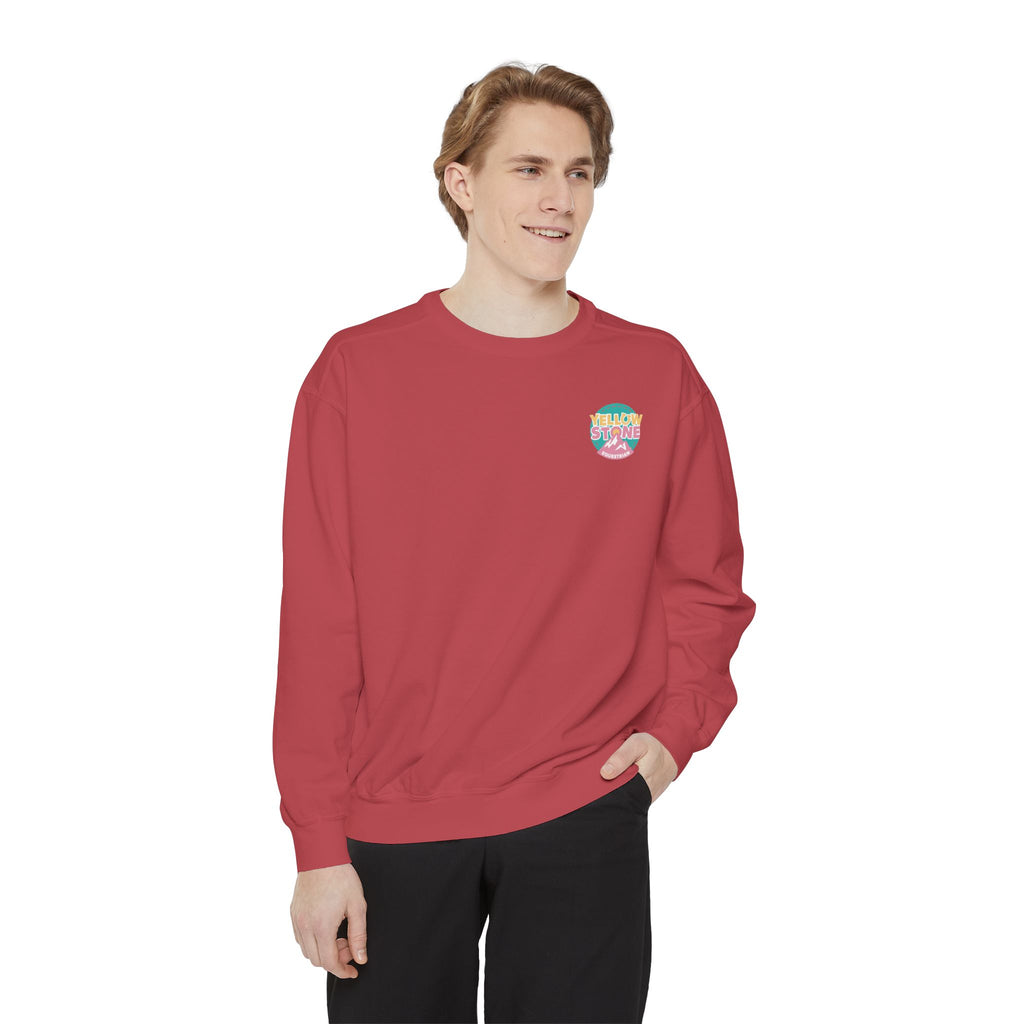 Retro Surf Badge Sweatshirt — 'Good Vibes' Pastel Crewneck