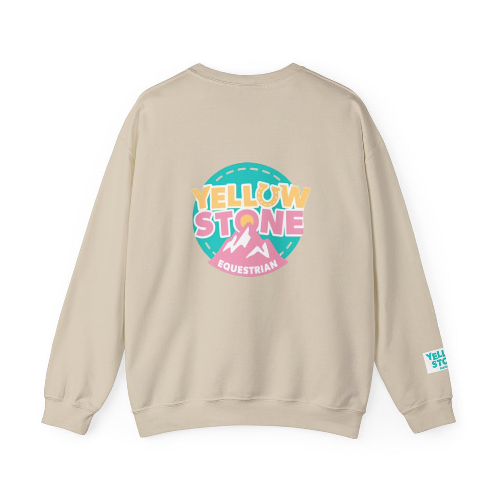 Yellowstone Equestrian Crewneck Sweatshirt – Pastel Logo Mountain Pullover