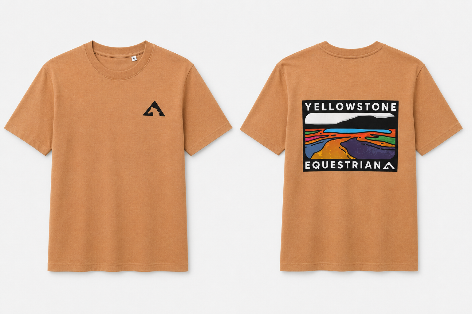 Unisex logo heavy Tee Latte