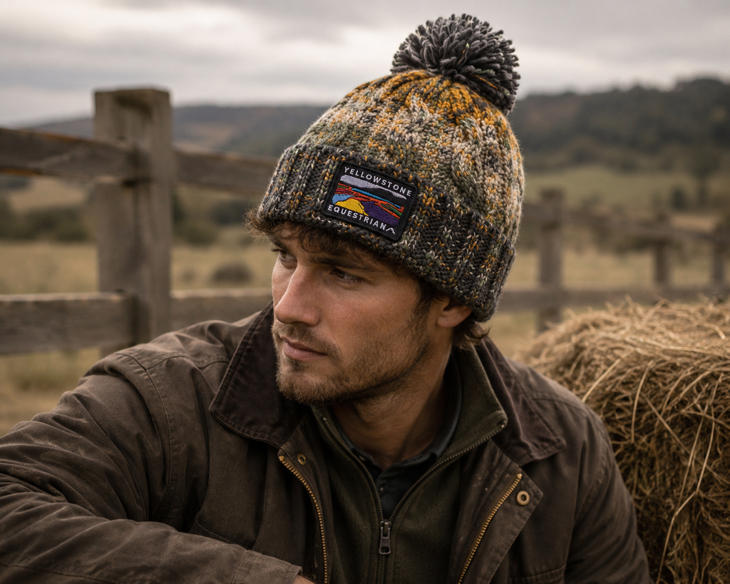Corkscrew Pom Pom Beanie - Autumn Moss