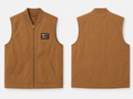 Unisex Twill Gilet with Varsity Collar - Camel