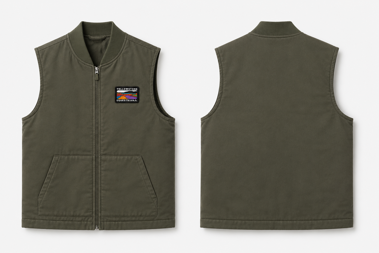 Unisex Twill Gilet with Varsity Collar - Camel